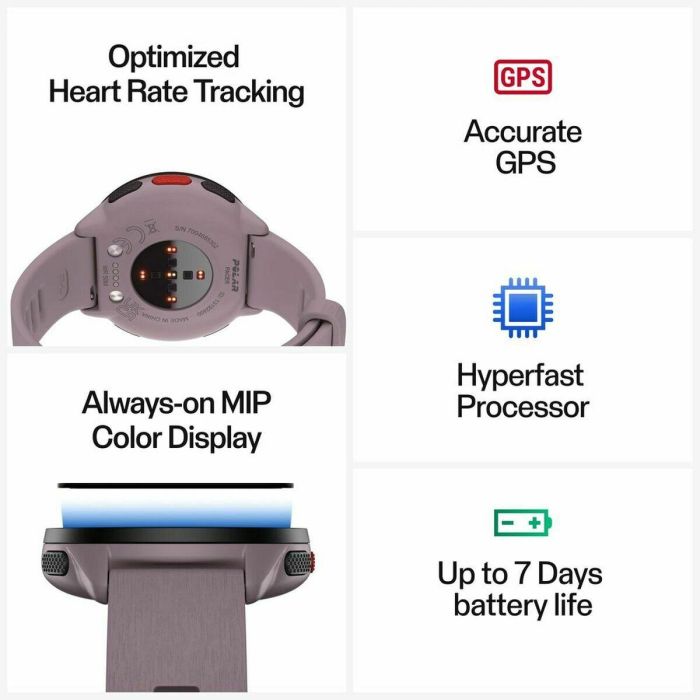 Smartwatch con Podómetro Running Polar Pacer 45 mm Morado 2 Smartwatch con Podómetro Running Polar Pacer 45 mm Morado 2
