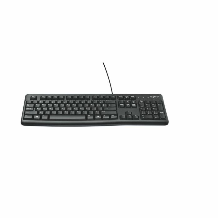 Logitech K120 Teclado USB de Perfil Bajo, Silencioso, Resistente a Salpicaduras, con Teclado Numérico, Teclas Duraderas y Conexión Plug & Play