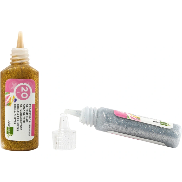 Liderpapel Purpurina Fantasia Colores Metalicos Oro y Plata Bote 20 gr 3