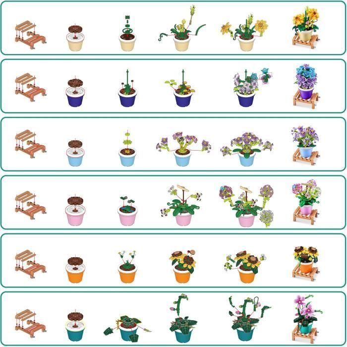 Juego de construcción - ZURU - Plantas de jardín en maceta - 233 piezas máximo - 6 diseños - Maceta y soporte incluidos 3 Juego de construcción - ZURU - Plantas de jardín en maceta - 233 piezas máximo - 6 diseños - Maceta y soporte incluidos 3