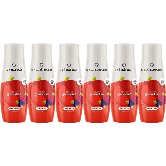 Concentrados SODASTREAM - Pack de 6 Concentrados de Granadina Sin Azúcar - Hasta 54 L de Bebidas - 440 ml Concentrados SODASTREAM - Pack de 6 Concentrados de Granadina Sin Azúcar - Hasta 54 L de Bebidas - 440 ml