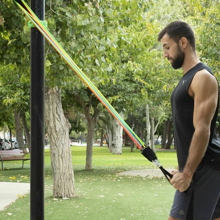 Pack Tabla de Flexiones Push-Up y Set de Bandas de Resistencia con Accesorios y Guía de Ejercicios InnovaGoods 19