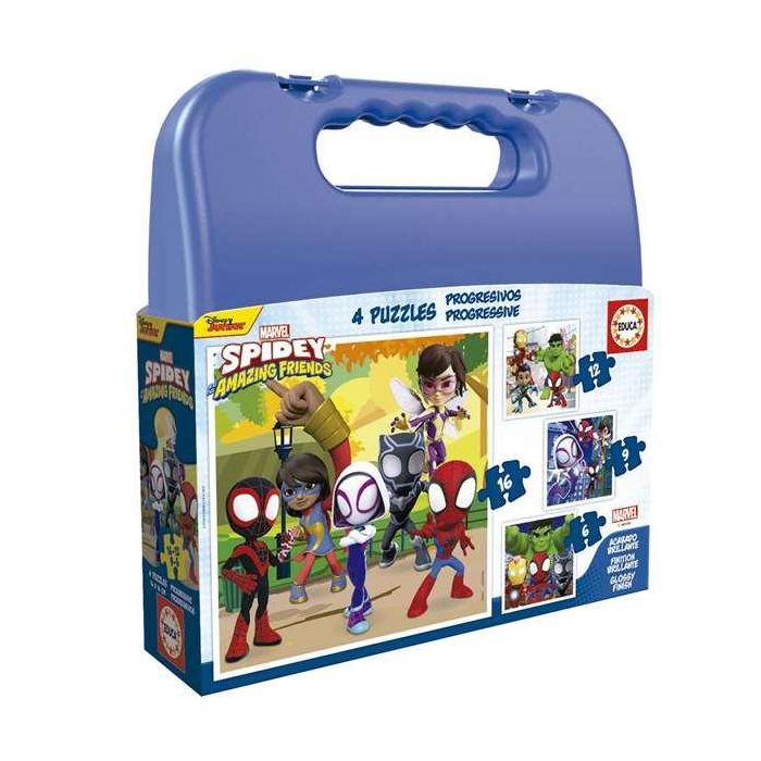 Puzzles progresivos 6-9-12-16 piezas spidey y sus increíbles amigos en maletin Puzzles progresivos 6-9-12-16 piezas spidey y sus increíbles amigos en maletin