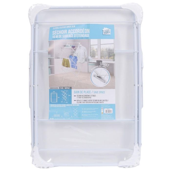 Je cherche une Idee Tendedero Acordeón 10 M Ma Petite Buand, Plegado 50x72 cm, Desplegado 48x44 cm, Altura 139 cm 2