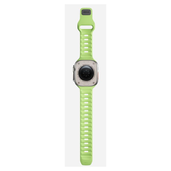 Nomad Sport Band para Apple Watch Series 9 / Ultra (46mm/49mm) - Glow - Correa Deportiva Ajustable de Caucho Verde Claro 8