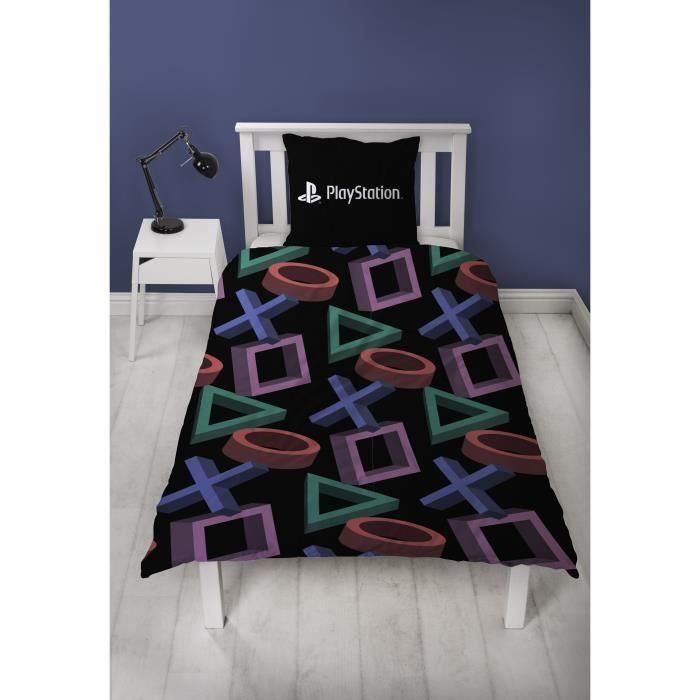 Juego de cama reversible - PLAYSTATION - Microfibra - 1 funda nórdica 140 x 200 cm + 1 funda de almohada 63 x 63 cm 4 Juego de cama reversible - PLAYSTATION - Microfibra - 1 funda nórdica 140 x 200 cm + 1 funda de almohada 63 x 63 cm 4
