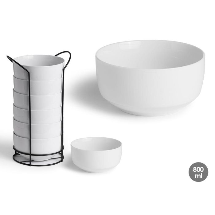 Set 6 Bols Redondos Lisos Porcelana Vessia 800 ml - 19x31x16 cm (6 Unidades) Set 6 Bols Redondos Lisos Porcelana Vessia 800 ml - 19x31x16 cm (6 Unidades)