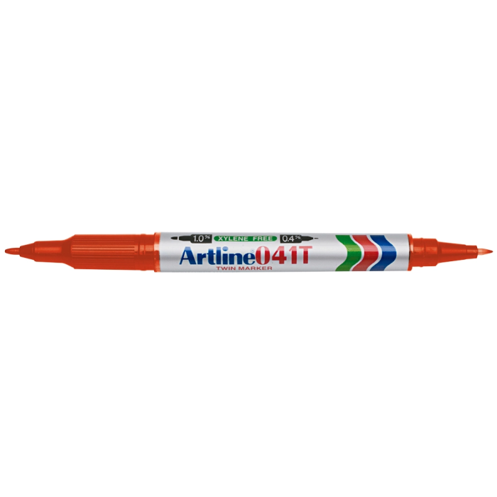 Artline EK-041T Marcador Permanente Rojo Doble Punta 0.4 mm y 1.0 mm 1