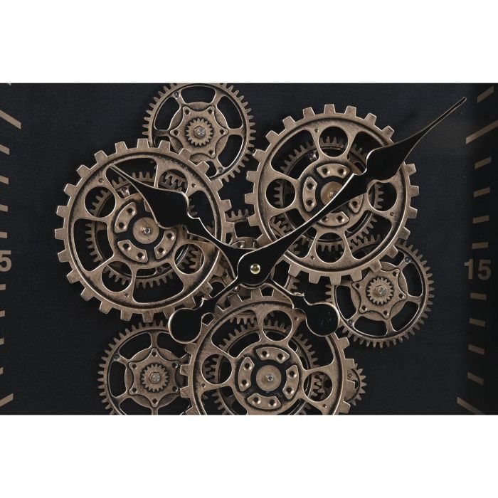 DKD Home Decor Reloj de Pared Estilo Loft Negro Dorado 8 x 80 x 80 cm de Metal y Cristal con Movimiento. Funciona con 3 Pilas AA. 2 DKD Home Decor Reloj de Pared Estilo Loft Negro Dorado 8 x 80 x 80 cm de Metal y Cristal con Movimiento. Funciona con 3 Pilas AA. 2