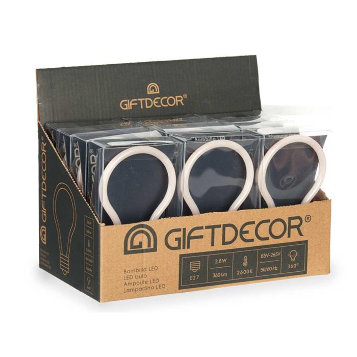 Bombilla LED Giftdecor Forma Lampara 9.5x13.5x3 cm Blanco Cristal Metal 85-265V 4w E27 2300-2700K (Set de 12) Bombilla LED Giftdecor Forma Lampara 9.5x13.5x3 cm Blanco Cristal Metal 85-265V 4w E27 2300-2700K (Set de 12)