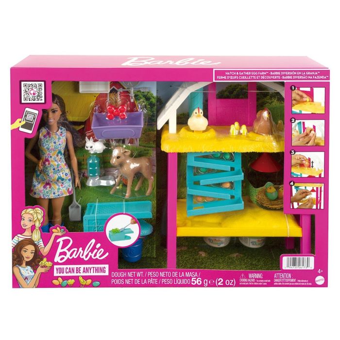 Barbie Hgy88 Muñeca Granja ¡Incuba Huevos! Set con Muñeca, Gallinero, Animales y Plastilina para Niñas +4 Años 2 Barbie Hgy88 Muñeca Granja ¡Incuba Huevos! Set con Muñeca, Gallinero, Animales y Plastilina para Niñas +4 Años 2