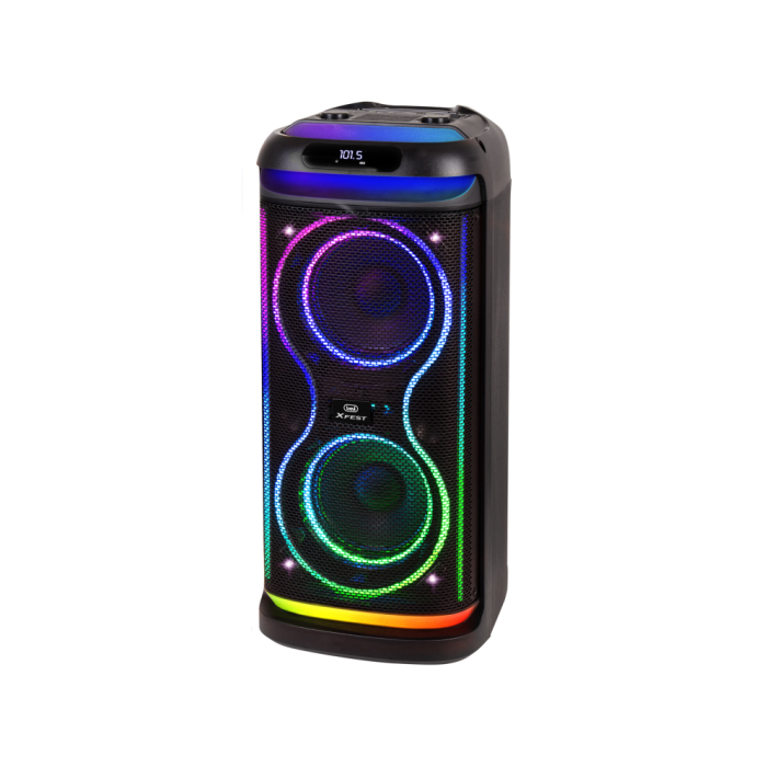 TREVI XF 650 KB Altavoz para Fiestas 100W Inalámbrico Bluetooth con Batería Integrada 4000mAh, Micrófono y Luces LED Negro