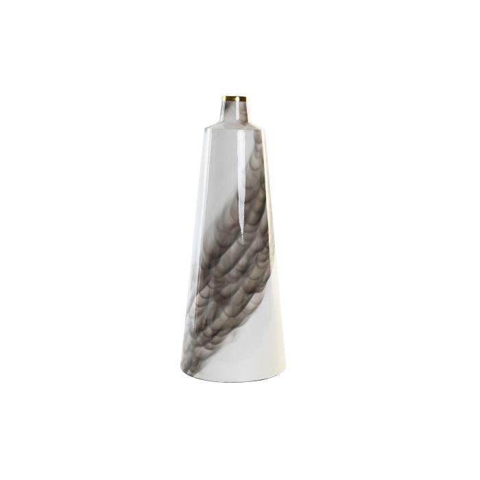 DKD Home Decor Jarrón Moderno Bicolor de Metal y Hierro 19 x 48 x 19 cm