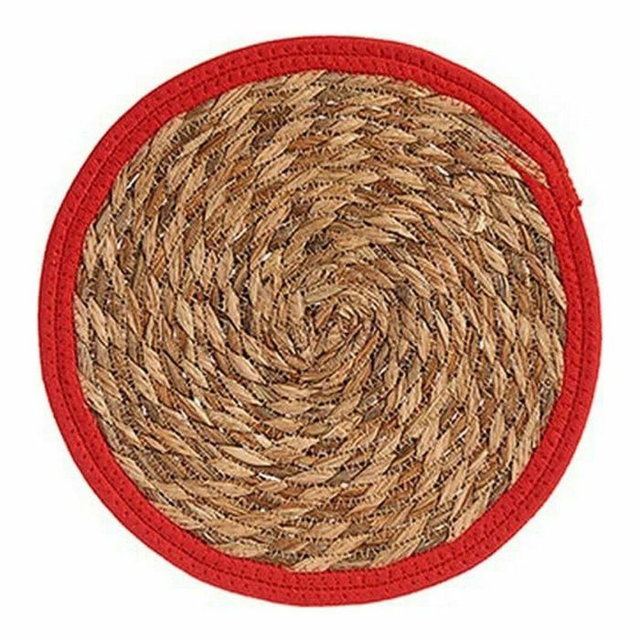 Salvamantel Natural Rojo Fibra natural (30 x 1 x 30 cm) (48 Unidades) 1