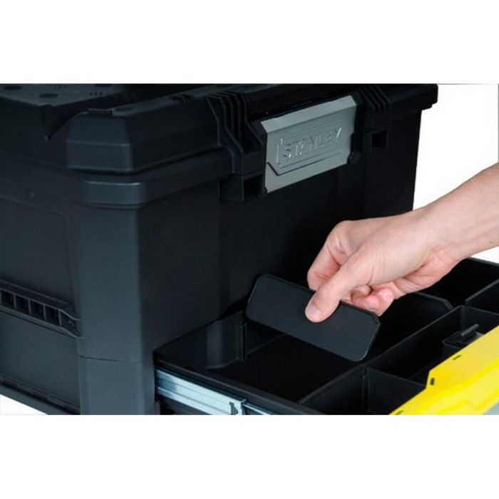 Stanley Caja de herramientas 48 cm, pestillo táctil Touchlatch para una mano, cajón profundo y bandeja, polipropileno 2 Stanley Caja de herramientas 48 cm, pestillo táctil Touchlatch para una mano, cajón profundo y bandeja, polipropileno 2