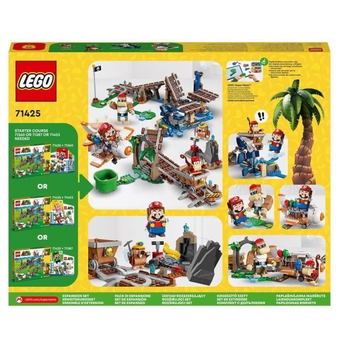 LEGO 71425 Super Mario Set de Expansión Carrera en Carro Minero de Diddy Kong, Combinado con Paquete de Inicio 5