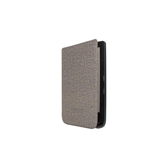 Pocketbook Funda Flip WPUC-627-S-GY para PocketBook Basic Lux 2 y Touch Lux 4 - Imitación Piel, Microfibra, Marrón Gris 2