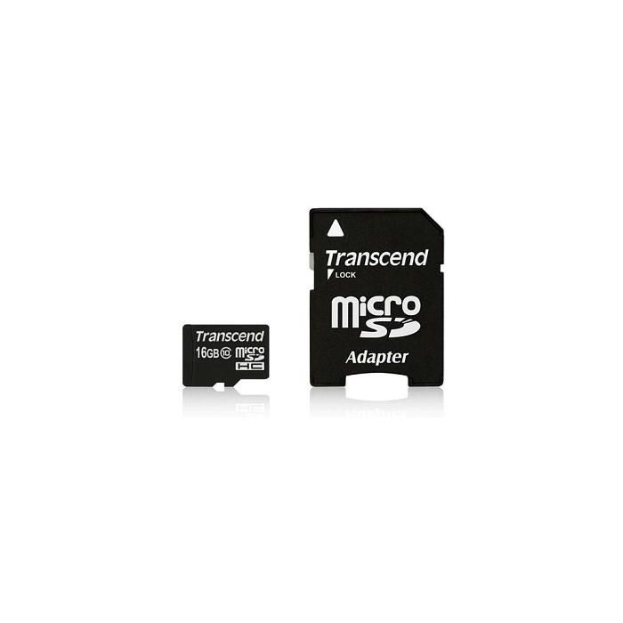 CARD microSD Card 16GB Transcend SDHC UHS1 w/adapter