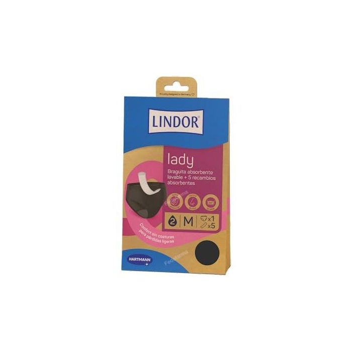 LINDOR Lady Braguita Absorbente Lavable Talla M + 5 Recambios