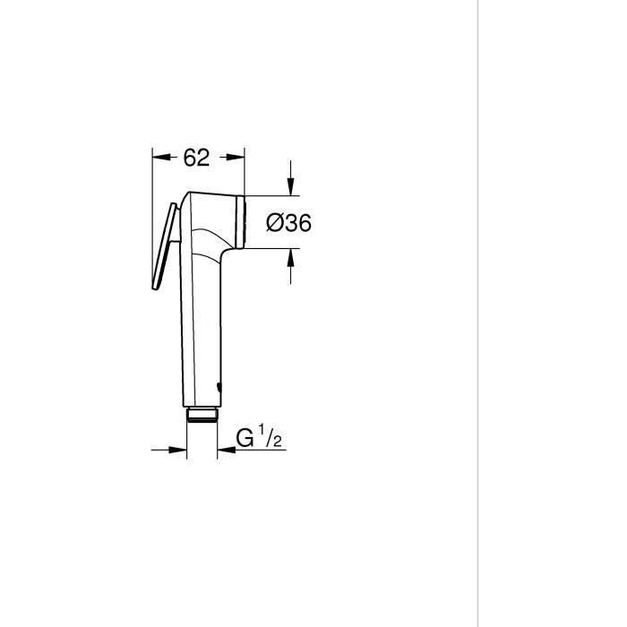 Rociador de ducha - GROHE Vitalio - 26351000 - 1 chorro - Cromo - Ducha de mano con gatillo - Tecnología antical - Ahorro de agua 1 Rociador de ducha - GROHE Vitalio - 26351000 - 1 chorro - Cromo - Ducha de mano con gatillo - Tecnología antical - Ahorro de agua 1