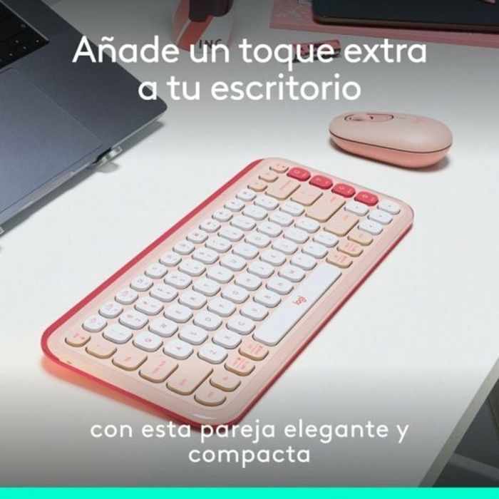 Teclado Logitech 920-013120 Rosa Qwerty Español QWERTY 8