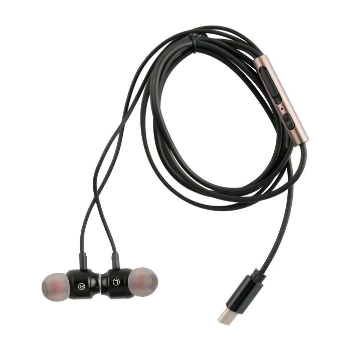 Muvit Auriculares M1C Magnéticos USB Tipo C con Control de Volumen y Micrófono Manos Libres Color Negro 2