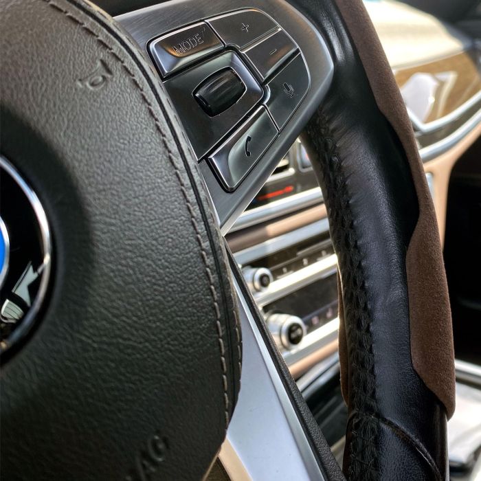 Occ Motorsport Funda Volante 2 Piezas OCCFV0003 Marron Terciopelo ABS Universal Antideslizante 5