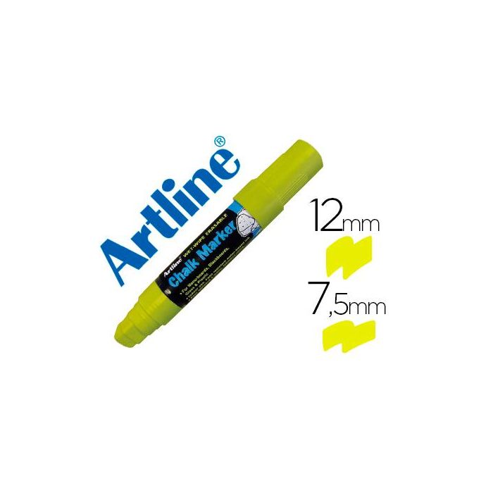 Rotulador Artline Pizarra Verde Negra Epw-12 mm Color Amarillo 6 unidades