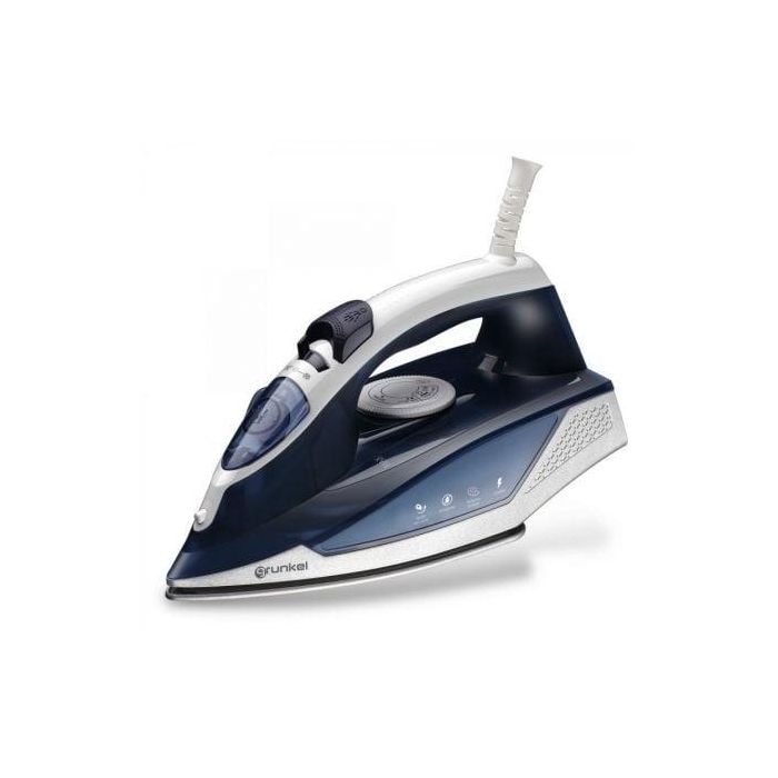 Grunkel Plancha de Vapor 2200W, Termostato Ajustable, Suela Cerámica Ultradeslizante, 3 Modos de Uso, Función Antical y Antigoteo