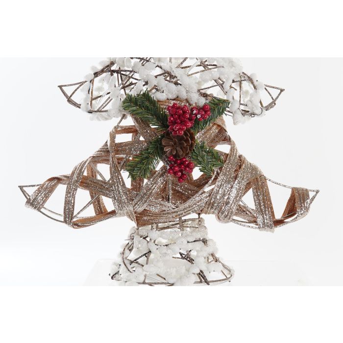 DKD Home Decor Árbol de Navidad Alpina con Luz LED, Blanco y Dorado de Ratán, 56x40x20 cm, para Decoración, Pilas AA, Pack 2 3 DKD Home Decor Árbol de Navidad Alpina con Luz LED, Blanco y Dorado de Ratán, 56x40x20 cm, para Decoración, Pilas AA, Pack 2 3