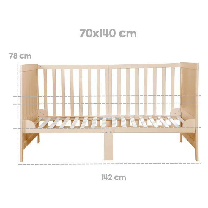 Roba AAAJD44169 Cuna convertible para bebé de 70 x 140 cm de Madera natural EASY SLEEP 5