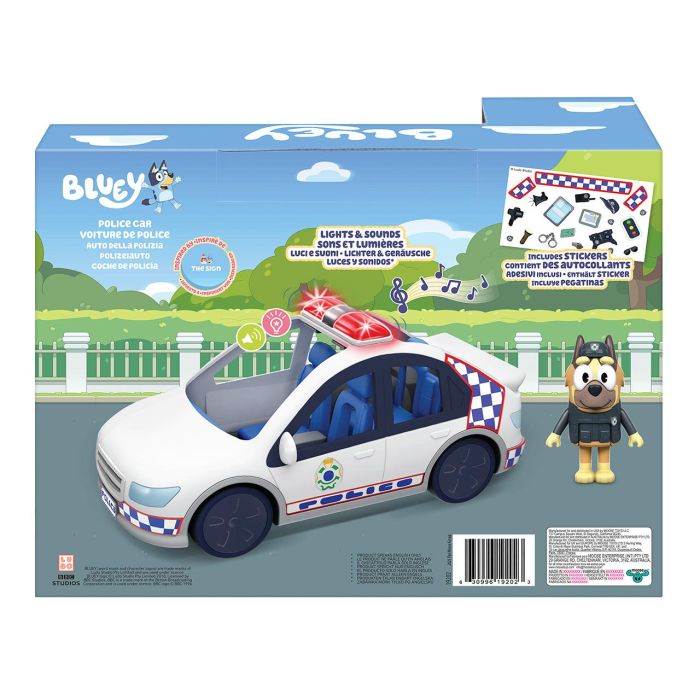 Moose Coche de Policía Bluey 19202 con Luces y Sonidos, Figura Incluida, Juguete para Niños +3 Años