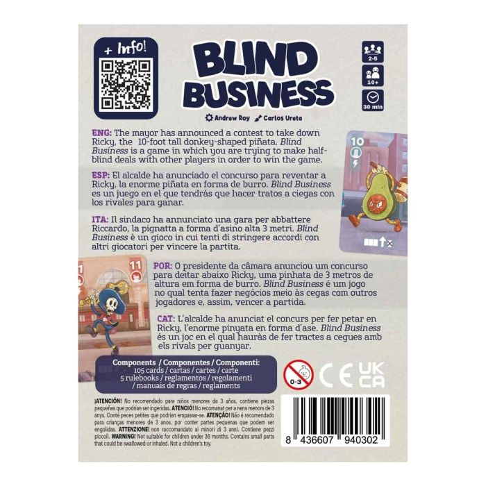 Devir Blind Business Juego de Cartas para 2-5 Jugadores Duración 15-30 Minutos 2