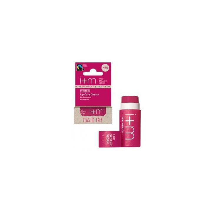 I+M Bálsamo Labial Nutritivo Color Cereza Vegano 5g - Con Aceites Ecológicos y Ceras Naturales, Cosmos Natural