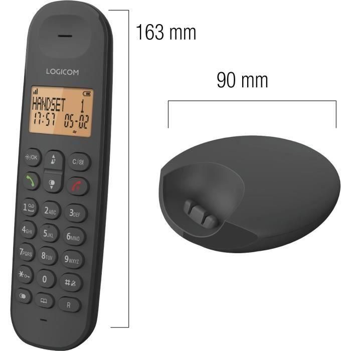 Teléfono fijo inalámbrico - LOGICOM - DECT ILOA 150 SOLO - Pizarra - Sin contestador automático 1