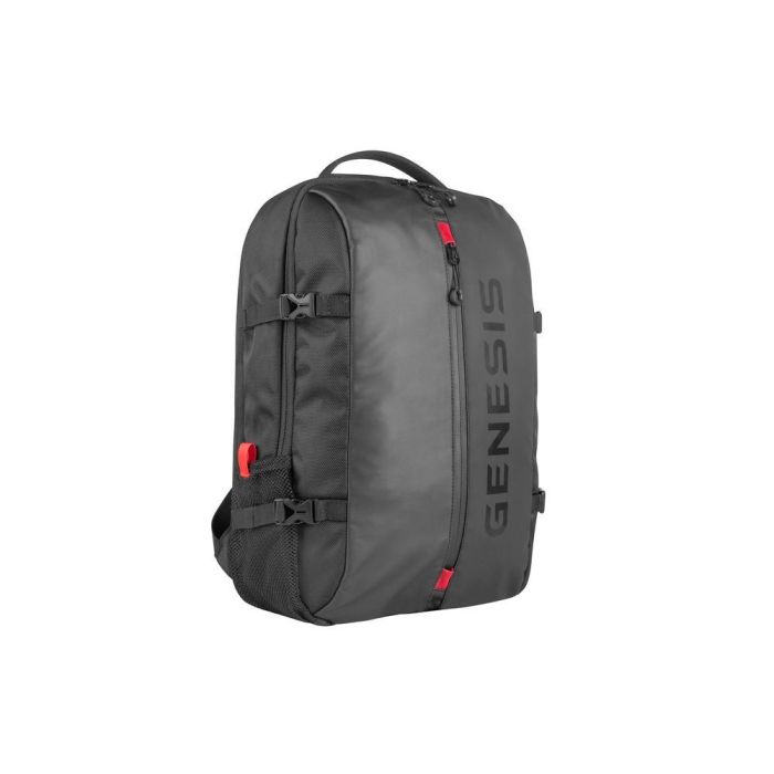 GENESIS Pallad 410 Mochila para Portátil 15.6" Universal, Impermeable, Poliéster 1680D, Senderismo Urbano Negro 2