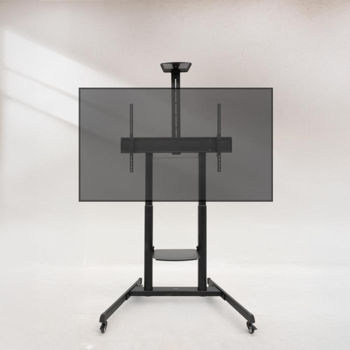TooQ Soporte de Suelo con Ruedas FS20406HM-B para Pantallas de 60"-100", Negro, Altura Regulable 1