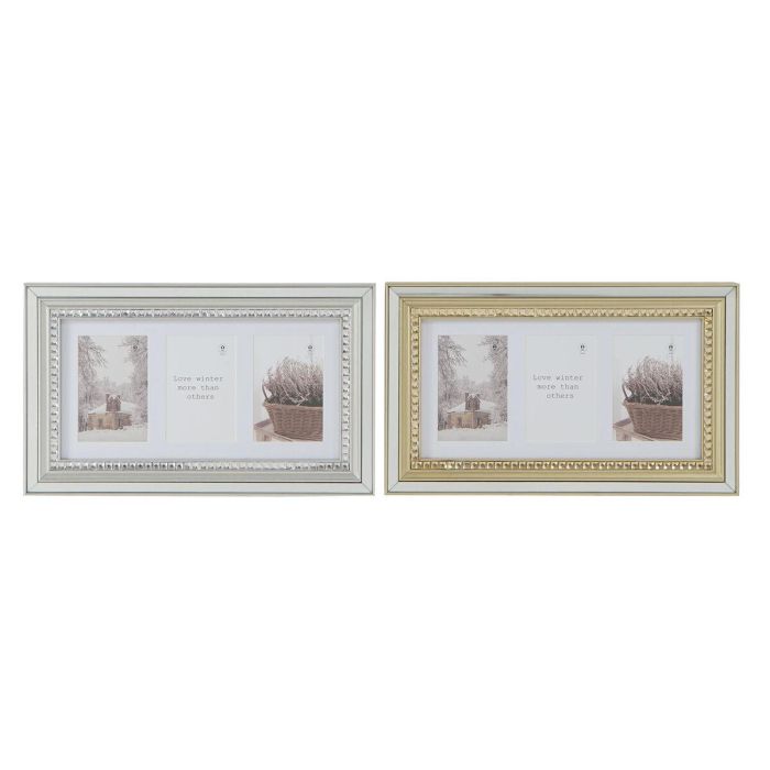 Marco Multifoto Tradicional DKD Home Decor Dorado Plateado 2 x 28.5 x 46.5 cm (2 Unidades) Marco Multifoto Tradicional DKD Home Decor Dorado Plateado 2 x 28.5 x 46.5 cm (2 Unidades)