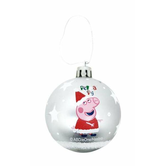 Bolas navidad 8cm pack 6 plata peppa pig "cosy corner" 1 Bolas navidad 8cm pack 6 plata peppa pig "cosy corner" 1