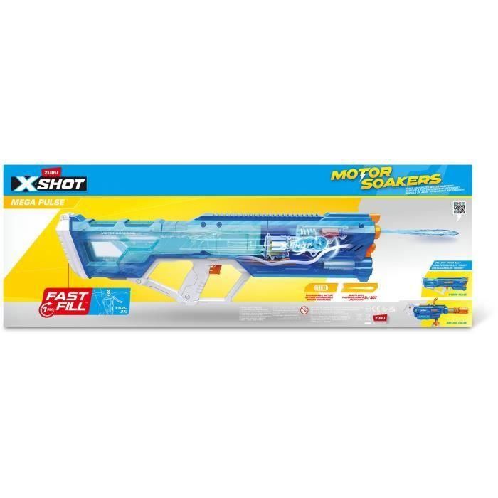 Pistola de agua motorizada - ZURU - X-SHOT Mega Pulse - Llenado rápido - Batería recargable - Alcance 9 m - Depósito de 1,1 L 3 Pistola de agua motorizada - ZURU - X-SHOT Mega Pulse - Llenado rápido - Batería recargable - Alcance 9 m - Depósito de 1,1 L 3