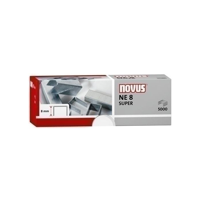 Novus Grapas NE 8 Super para Grapadoras Eléctricas, Caja 5000 Unidades