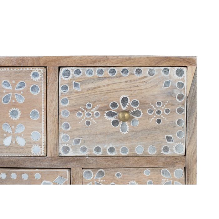 Giner y Colomer Mesita de Noche Hecha a Mano en Madera de Mango con 5 Cajones 2 Giner y Colomer Mesita de Noche Hecha a Mano en Madera de Mango con 5 Cajones 2