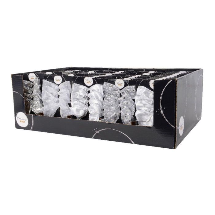 Lazos de Poliester Plata para Decoración Surtidos - Lazos Decorativos con Alambre