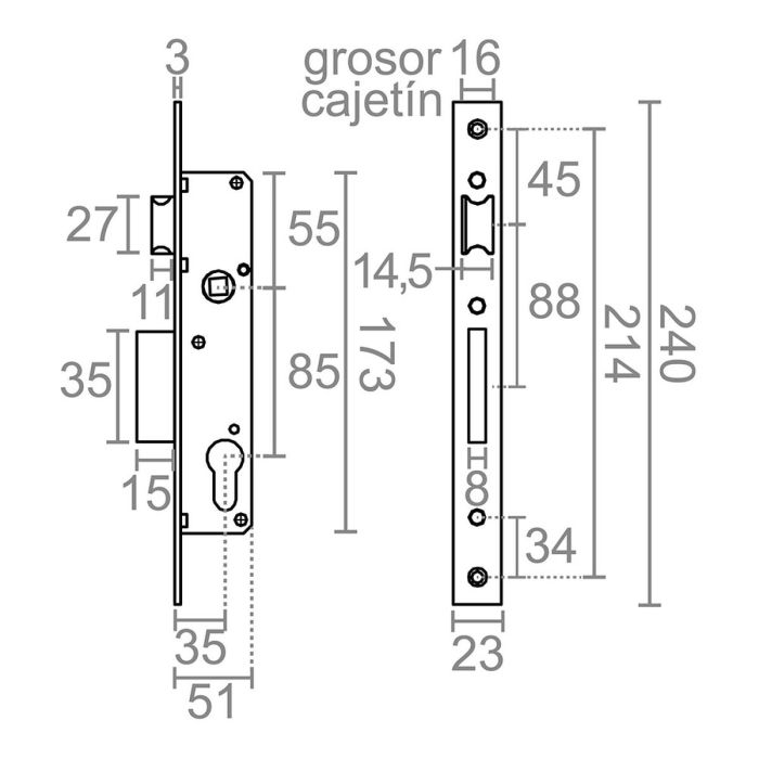 Cerradura Micel 85 mm 1