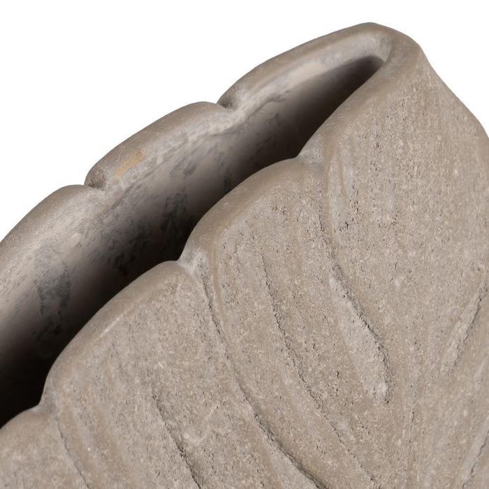 Jarrón Hojas Gris Cerámica Decoración 31 X 30 cm