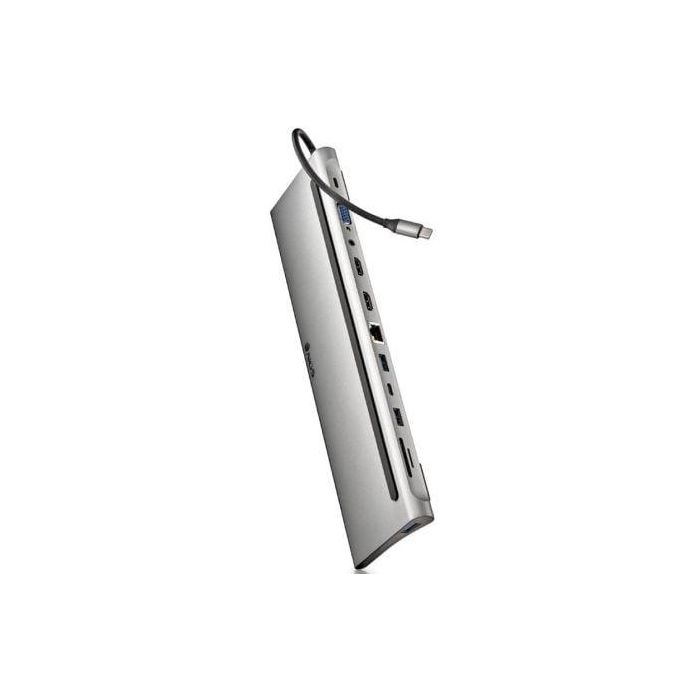 NGS WonderDock12 Adaptador Multipuerto USB-C 12 en 1: 3xUSB 3.0, 2xHDMI 4K, VGA, RJ45 Gigabit, Lector Tarjetas, Jack 3.5mm, PD 100W - Gris 1 NGS WonderDock12 Adaptador Multipuerto USB-C 12 en 1: 3xUSB 3.0, 2xHDMI 4K, VGA, RJ45 Gigabit, Lector Tarjetas, Jack 3.5mm, PD 100W - Gris 1