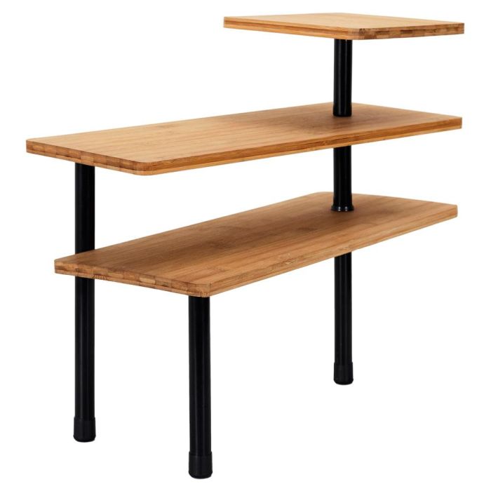 Home Deco Factory Estantería Esquina 3 Niveles Bambú Modular Cocina Ahorro Espacio 4