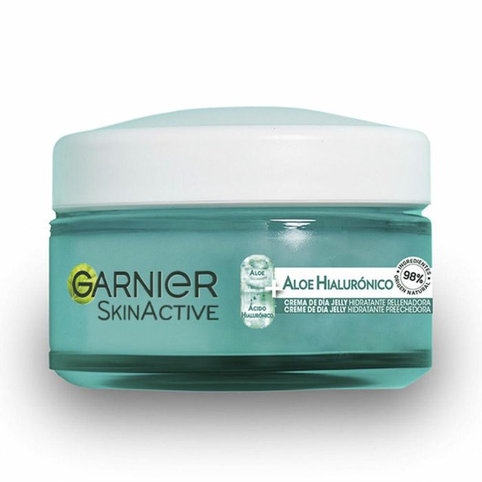 Garnier SkinActive Aloe Hialurónico Crema de Día. Jelly Hidratante Rellenadora 48h. Todo Tipo Pieles 50ml