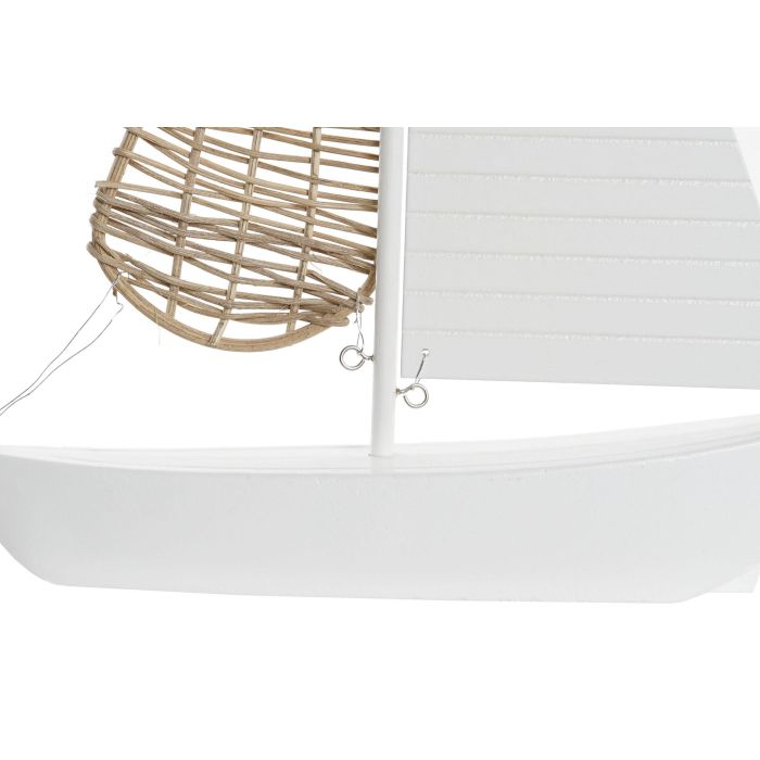 DKD Home Decor Hangzhou design 26b Decoracion Mediterraneo Blanco Natural 5.6 x 38 x 29 cm (4 Unidades)