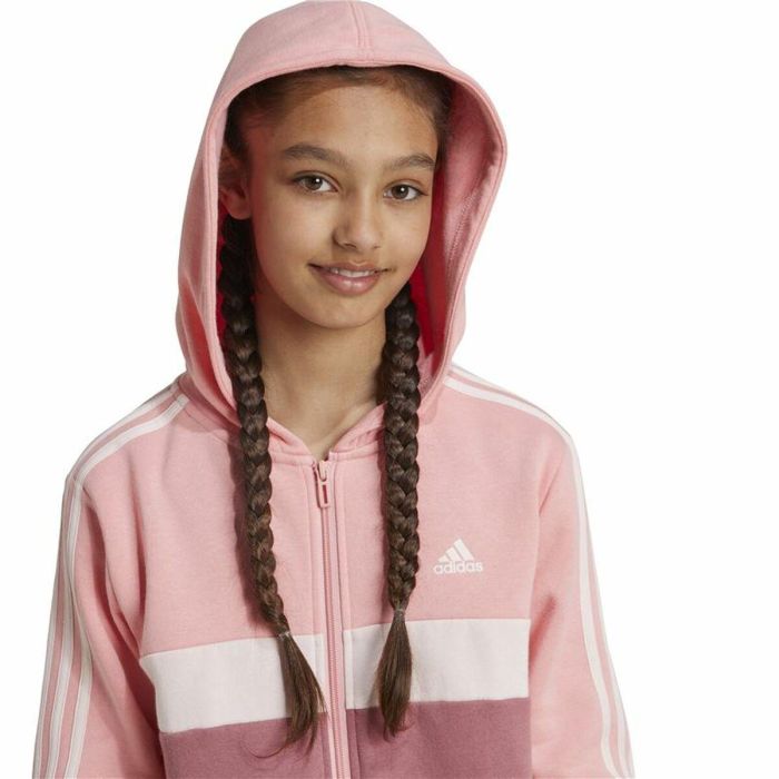 Chándal Infantil Adidas Tiberio 3-Stripes Colorblock Fleece Rosa 1
